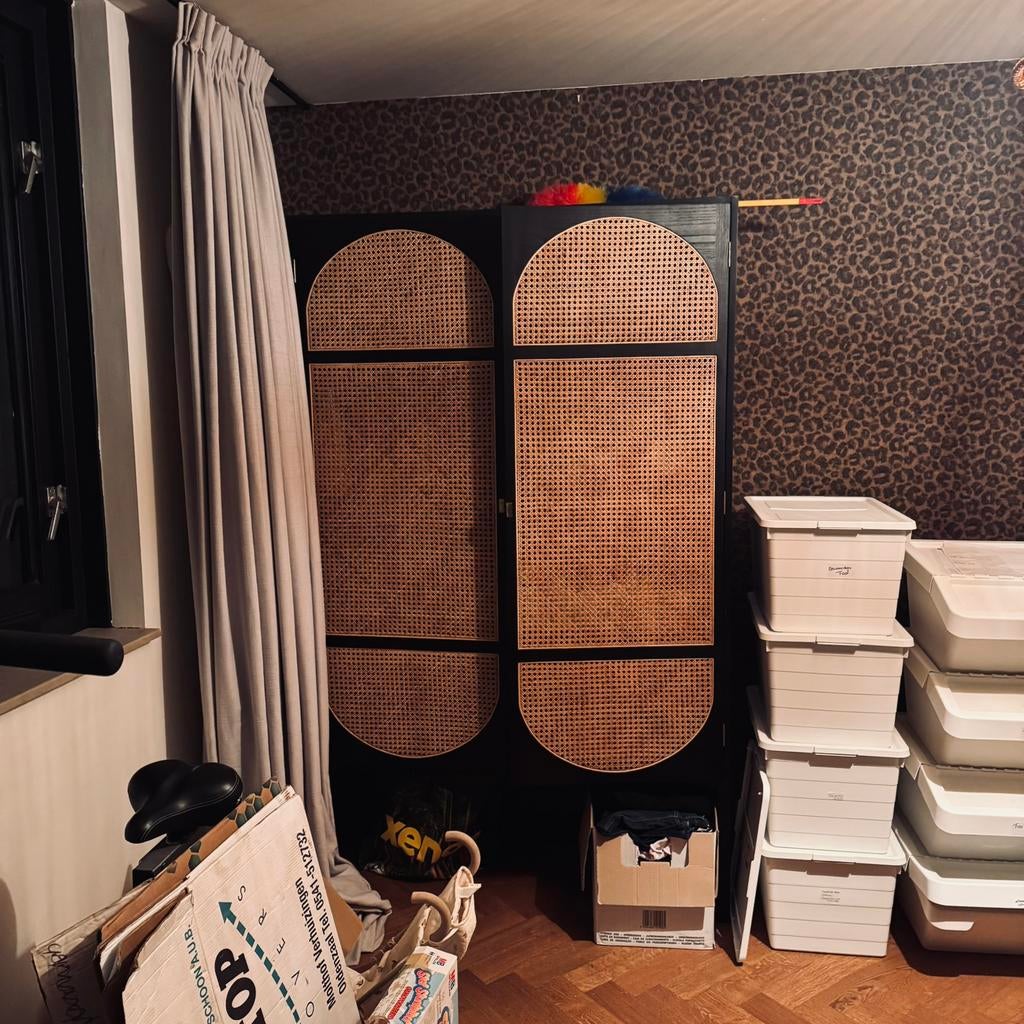 Hk living kast rotan, Ophalen, 100 tot 150 cm, 200 cm of meer, 25 tot 50 cm