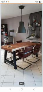 Set van 4 eetkamer stoelen, Ophalen, Bruin, Leer, Vier