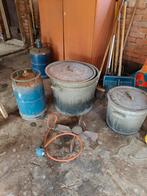 Wekketel met brander en gasflessen, Ophalen