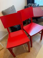 IKEA NORVALD houten stoelen – rood – set van 2, Gebruikt, Twee, Ophalen of Verzenden, Rood