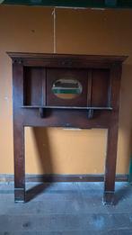 Oude houten schouw met spiegel en plankje, Ophalen, Gebruikt, Vrijstaande haard, Overige soorten