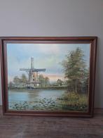 Schilderij  molen met schuren en landschap  Baille, Antiek en Kunst, Kunst | Schilderijen | Klassiek, Ophalen