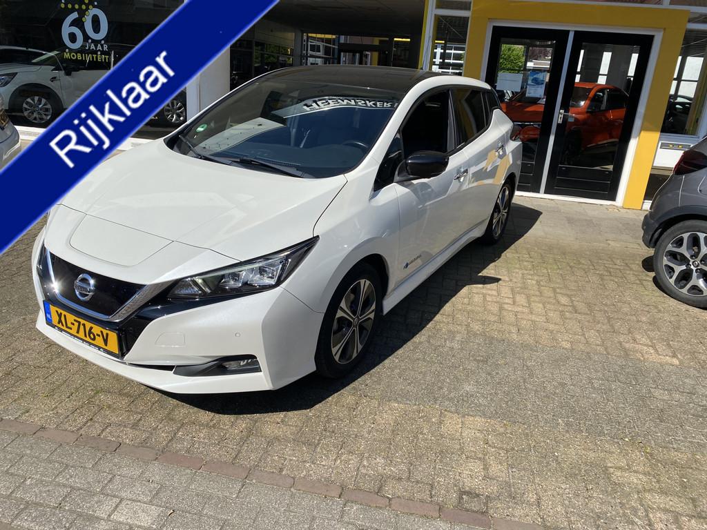 Nissan Leaf Tekna 40 kWh CAMERA AIRCO ECC PARKEERSENSOREN TW, Gebruikt, 150 pk, Wit, Origineel Nederlands