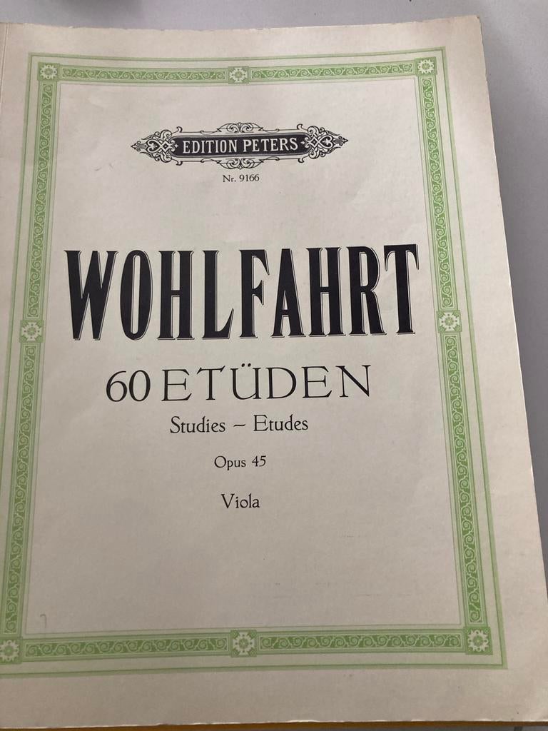 Wohlfahrt 60 Etüden voor Altviool - Edition Peters, Muziek en Instrumenten, Bladmuziek, Gebruikt, Klassiek, Les of Cursus, Ophalen of Verzenden