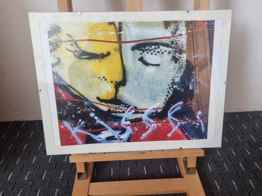 Herman brood ( ingelijst), Huis en Inrichting, Minder dan 50 cm, Ophalen of Verzenden, Zo goed als nieuw, Schilderij