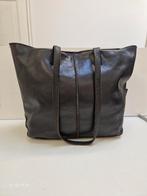 Shabbies zwarte/bruine leren tas, groot model, Ophalen of Verzenden, Gebruikt, Zwart, Shopper