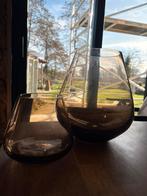 Windlicht/vaas rookglas, Ophalen, Overige materialen, Zo goed als nieuw, Bruin