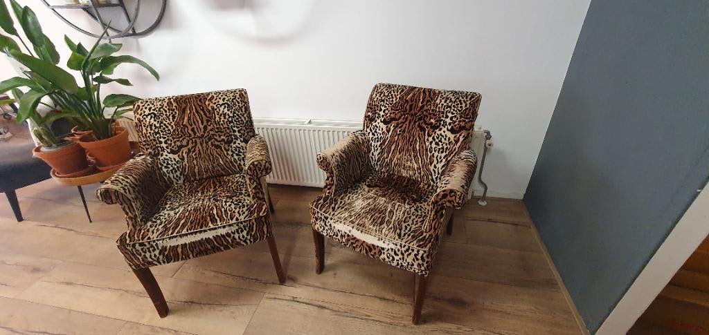 Fauteuil tijgerprint, Ophalen, Gebruikt, Minder dan 75 cm, Stof