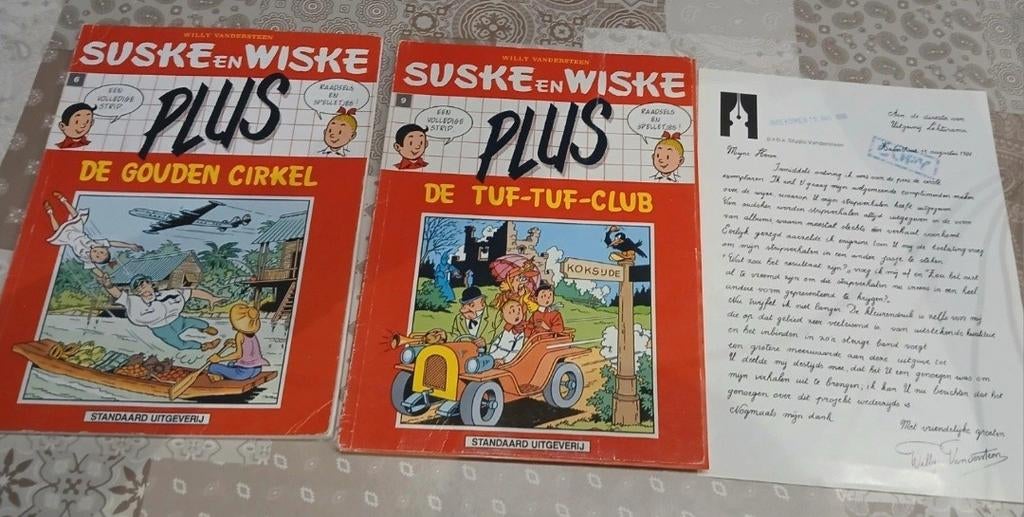 Suske en Wiske Plus nrs. 6 & 9 + gesigneerde kopie brief, Meerdere stripboeken, Ophalen of Verzenden, Gelezen, Willy Vandersteen