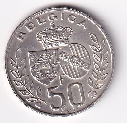 Belgie 50 Franc 1960 Zeer Fraai, Verzenden, België, Losse munt, Zilver