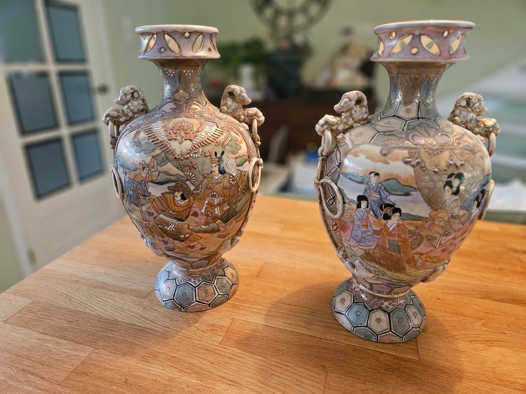 Grote Japanse Satsuma Stijl vazen | 40 cm, Ophalen