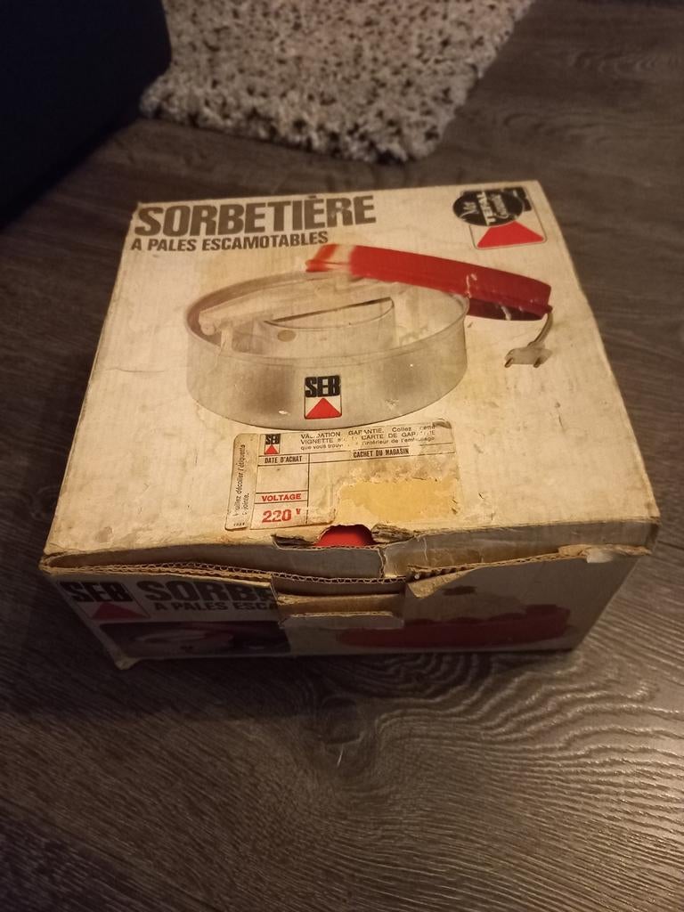 Vintage SEB Sorbetière IJsmachine met Handleiding, Ophalen of Verzenden, Gebruikt