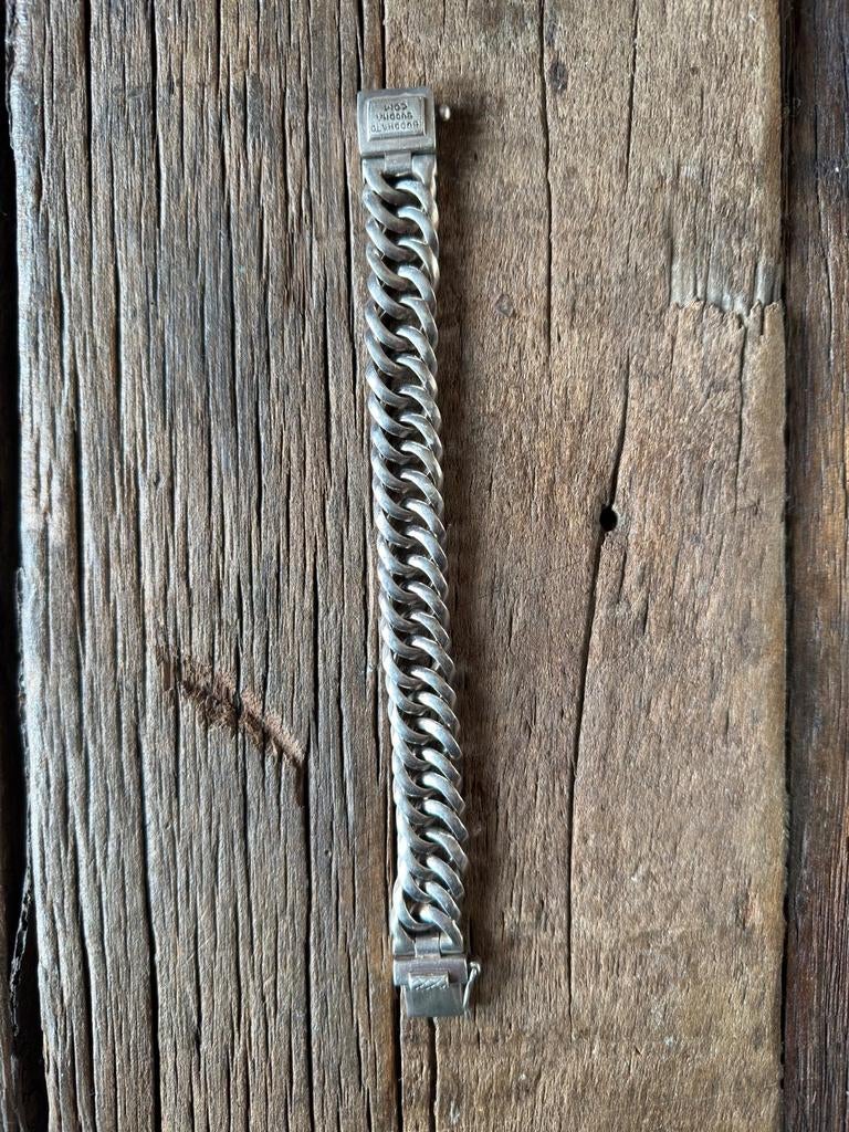 Buddha to Buddha armband - Zilveren schakelarmband, Ophalen of Verzenden, Gebruikt, Zilver, Zilver