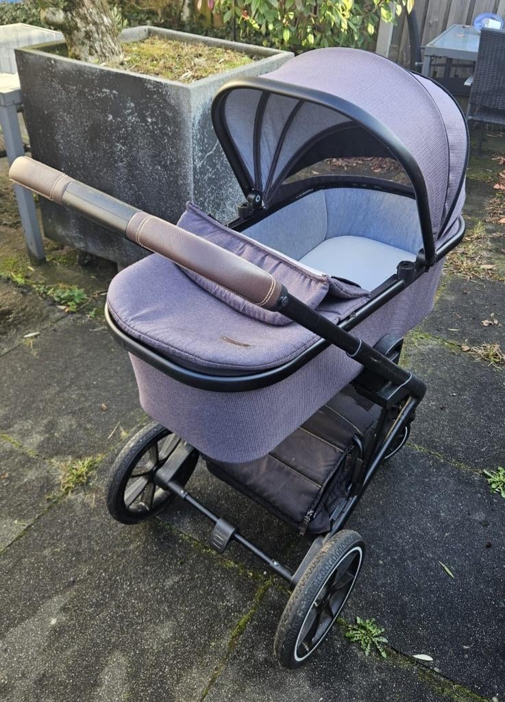 Keurige combi-kinderwagen Qute Q-rider Plus blauw/lichtgrijs, Gebruikt, Combiwagen, Verstelbare duwstang, Ophalen