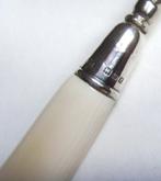 Antiek Sheffield veter/knoophaak met zilveren inzet Eng 1920, Antiek en Kunst, Ophalen of Verzenden, Zilver