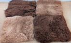 4x kussen schapenvacht NIEUW, Ophalen, Nieuw, Bruin, Vierkant