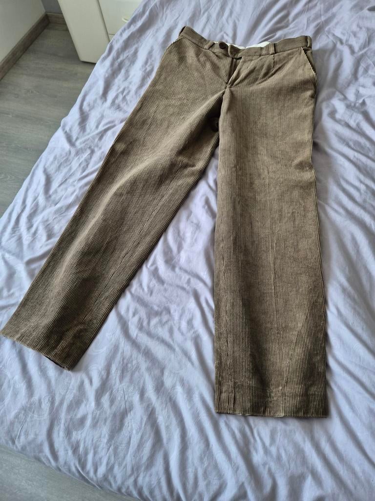 Stijlvolle Ribbroek - Comfortabel en Tijdloos, Ophalen, Bruin, Maat 48/50 (M), Zo goed als nieuw