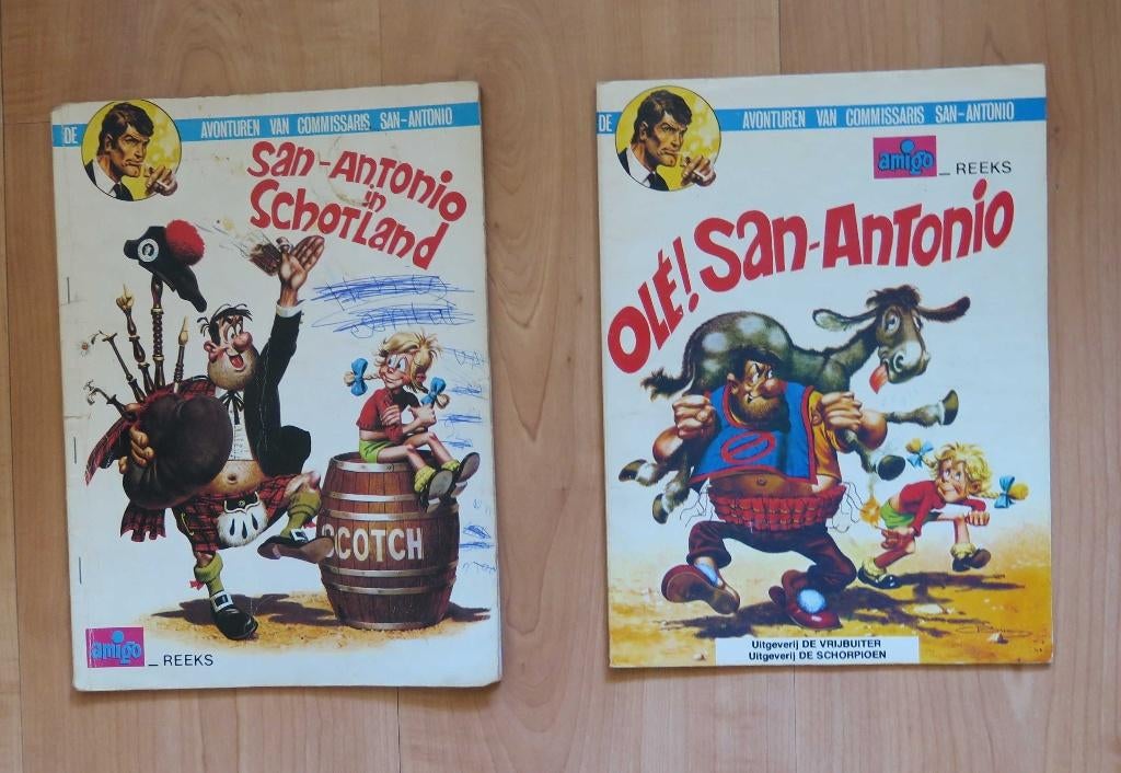 Commissaris San-Antonio 2 stripboeken aangeboden, Boeken, Stripboeken, Gelezen, Meerdere stripboeken, Vrijbuiter, Ophalen of Verzenden