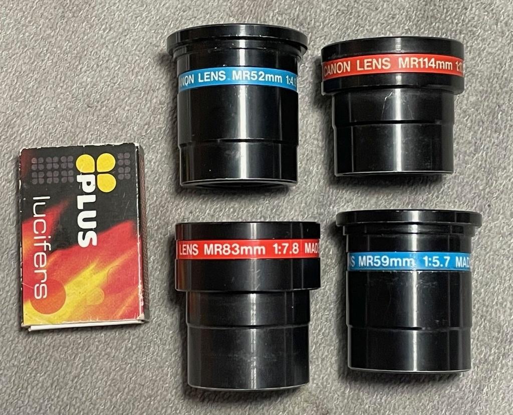 Canon lens MR52mm, MR59mm, MR83mm en MR114mm (9,99€/stuk), Ophalen of Verzenden, 1960 tot 1980, Lens of Lenzen