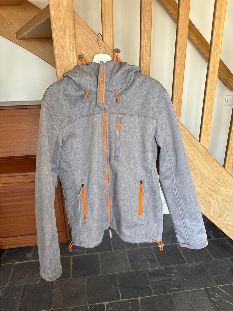 Superdry Original Windtrekker Japan Jas - Grijs/Oranje, Ophalen of Verzenden, Gedragen, Maat 56/58 (XL), Grijs