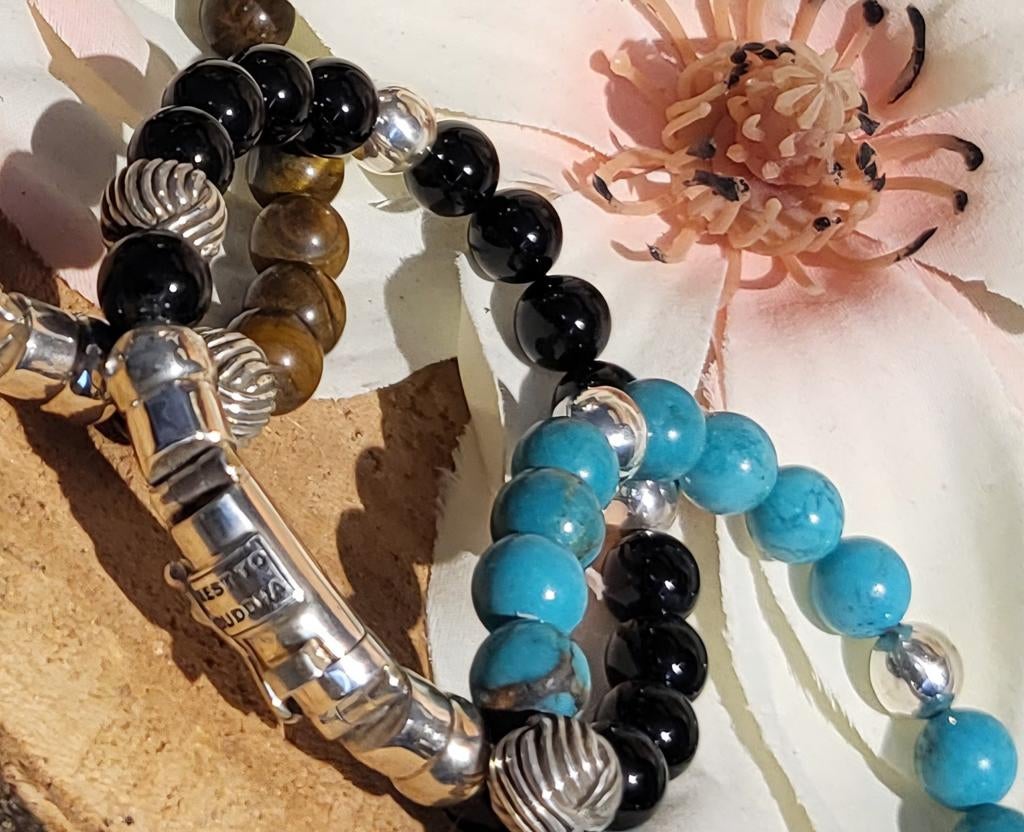 Best to Buddha Beats Tiger Eye, Onyx of Turquoise  18 t/m 22, Nieuw, Ophalen of Verzenden, Met edelsteen, Zilver