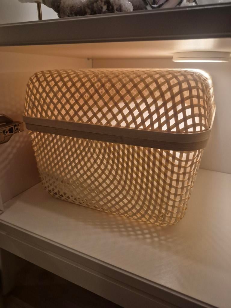 Gevlochten mand met deksel 3x, Huis en Inrichting, Woonaccessoires | Schalen en Manden, Ophalen of Verzenden