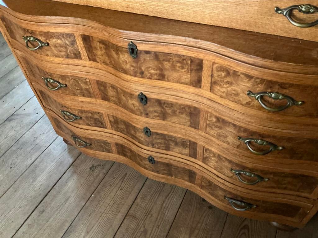 Antieke Engels mahonie houten secretaire met stoeltje, Antiek en Kunst, Curiosa en Brocante, Ophalen