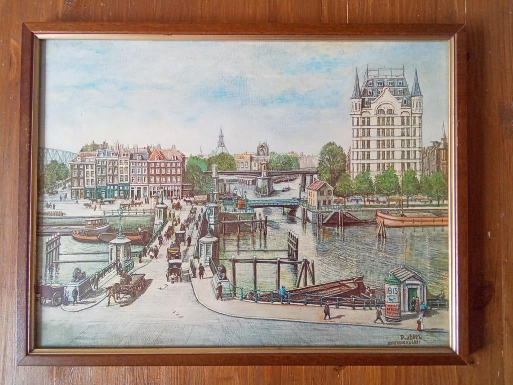 Prachtige prent van P vd Doel van Rotterdam omstreeks 1891., Antiek en Kunst, Ophalen of Verzenden