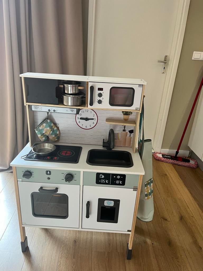 Houten kinderkeuken met veel accessoires, Kinderen en Baby's, Speelgoed | Speelkeukens, Ophalen, Gebruikt, Hout, Speelkeuken