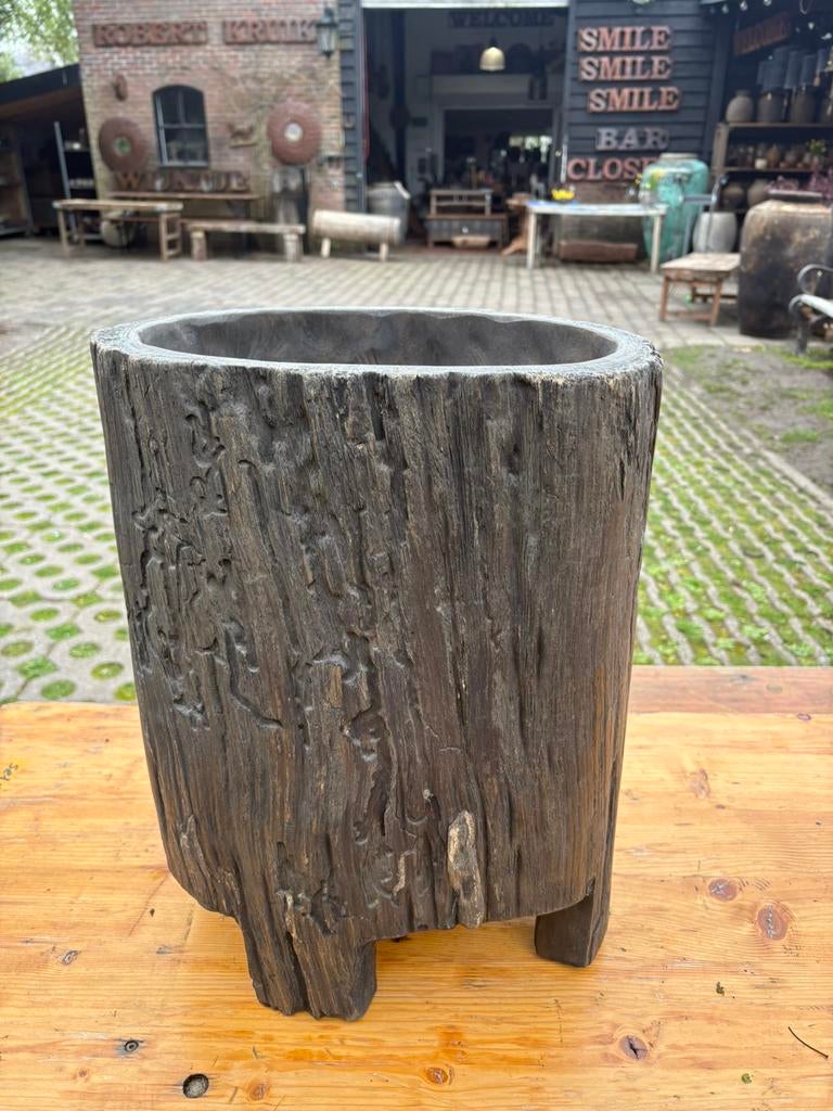 Unieke boomstampot uit 1 stuk!, Ophalen, Gebruikt, Nvt, Nvt