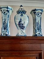 Prachtige Delftsblauwe Vazen Set - Handgeschilderd, Antiek en Kunst, Ophalen of Verzenden