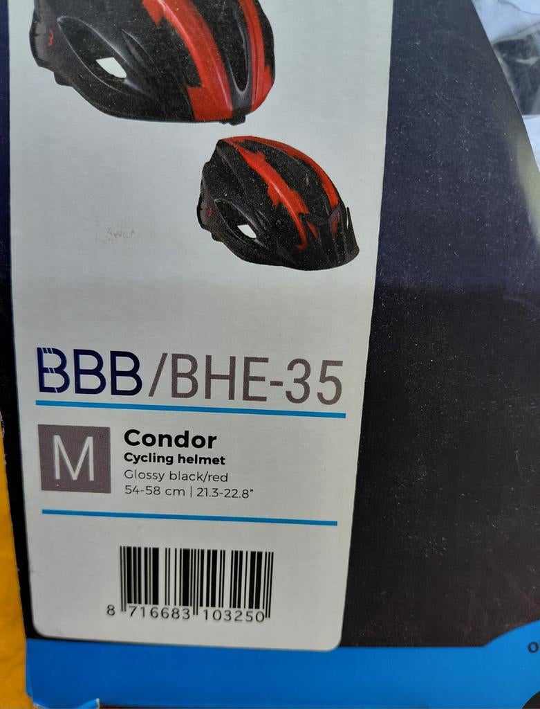 Nieuwe BBB Condor Fietshelm Zwart/Rood Maat M (54-58 cm), Ophalen of Verzenden, Nieuw, M, Heer of Dame