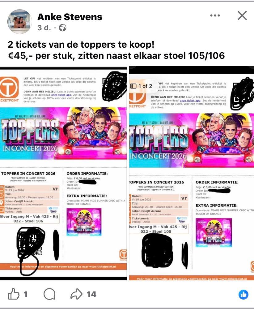 Toppers concert, Tickets en Kaartjes, Twee personen, Mei, Levenslied