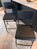 2 IKEA Barkrukken met Rugleuning - Zwart, Huis en Inrichting, Ophalen, Gebruikt, Met voetsteun, 60 tot 90 cm