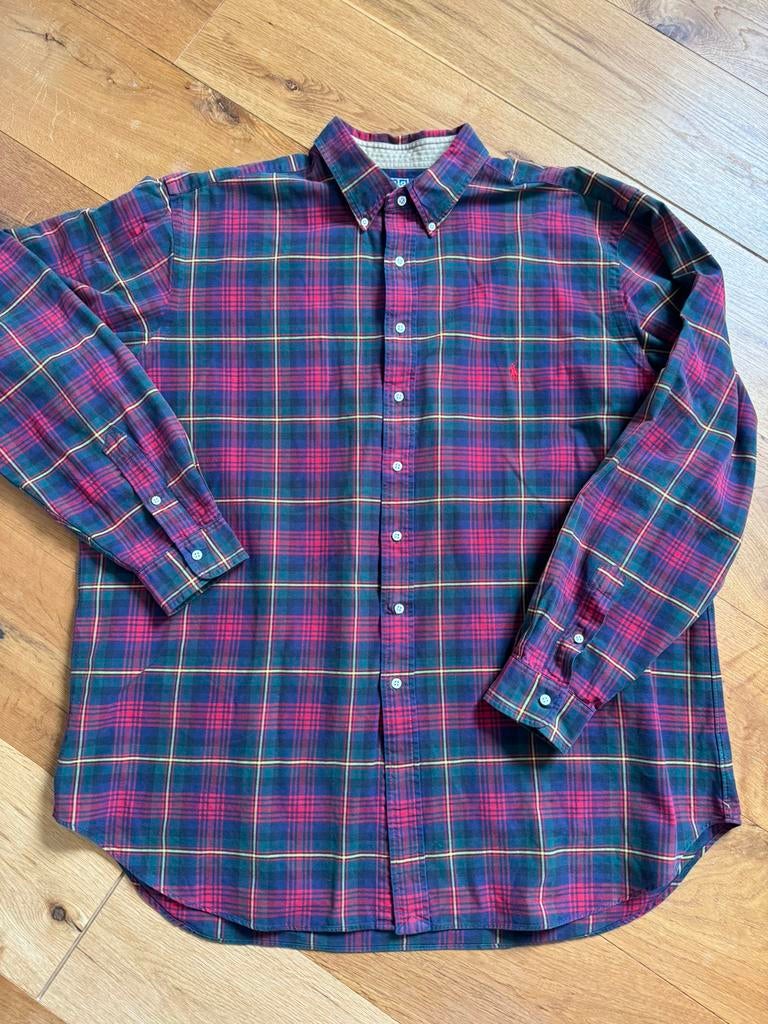 Polo by Ralph Lauren prachtig overhemd, mt 2XLT, Ophalen of Verzenden, Zo goed als nieuw, Rood, Overige halswijdtes