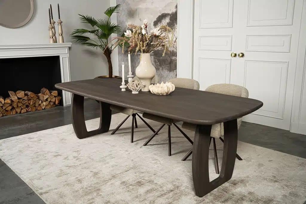 Zgan. Mooie luxe Eiken eettafel (2.40m) met 6 stoelen Noah, Huis en Inrichting, Tafels | Eettafels, Ophalen, Eikenhout, 50 tot 100 cm