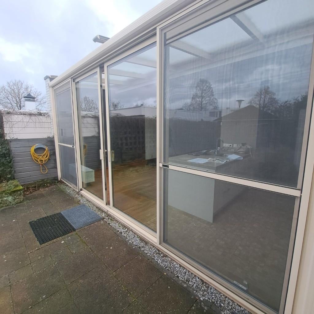 Complete serre met schuifpuien, schuifhorren + zonnewering, Doe-het-zelf en Verbouw, Kozijnen en Schuifpuien, Ophalen, Gebruikt