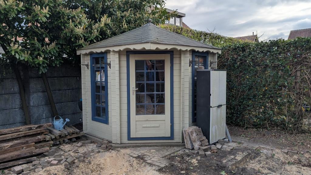 Tuinhuis blokhut te koop, 2 ramen, Hout, Ophalen, Minder dan 250 cm