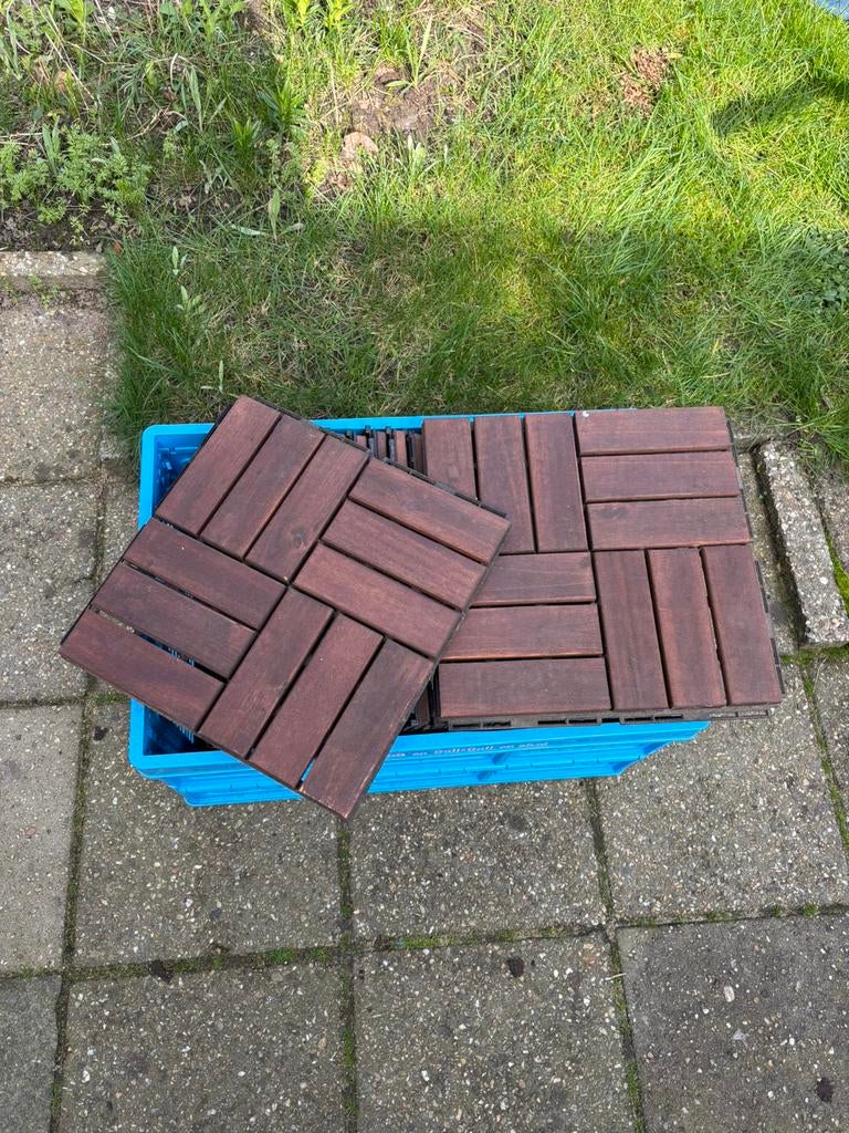 Runnen ikea tegels hout acacia, Tuin en Terras, Tegels en Klinkers, Ophalen, Gebruikt, Hout, Terrastegels