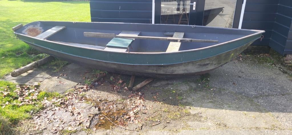 Stalen vlet 4.40m x 1.40m - Ideaal voor de visser, Watersport en Boten, Ophalen, Gebruikt, Staal