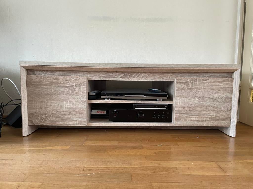 Televisie meubel met bijbehorende eet-bijzet-salon tafel, Ophalen, Gebruikt, 100 tot 150 cm, Minder dan 100 cm