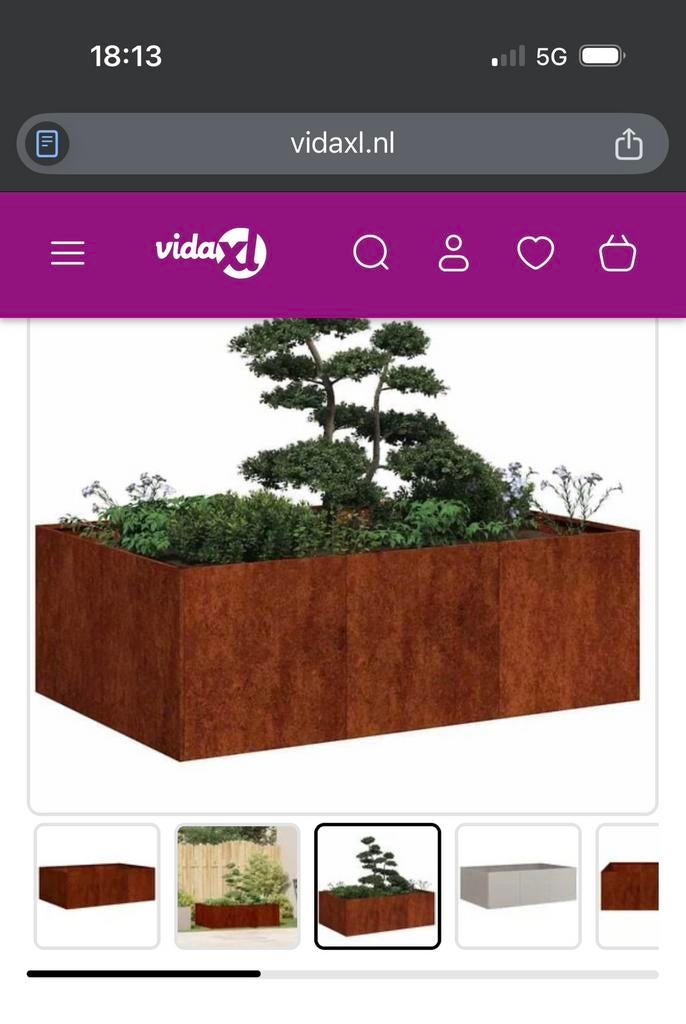 Cortenstaal moestuin bakken 120x80x80cm 4x, Ophalen, 100 cm of meer, Nieuw, Metaal