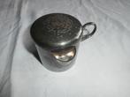 Antiek kannetje met oor en schenktuit kan melkkan verzilverd, Antiek en Kunst, Ophalen of Verzenden, Zilver