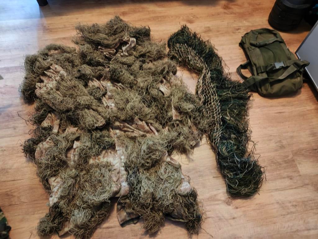 Ghillie jas - Camouflage pak voor jacht of airsoft, Ophalen of Verzenden, Zo goed als nieuw, Onbekend