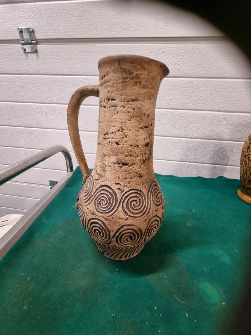 kruik west duitse jasba keramiek azteekse flagon vaas, Antiek en Kunst, Curiosa en Brocante, Ophalen of Verzenden