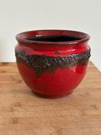 Vintage rode keramische bloempot "fat lava" stijl, Antiek en Kunst, Antiek | Keramiek en Aardewerk, Ophalen