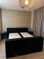 Boxspring 180x200 met tv lift en hoofdbord, Ophalen, Gebruikt, Zwart, Tweepersoons