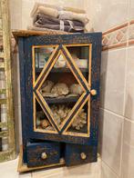 Vintage Blauw Kastje met Laatjes, Minder dan 50 cm, Gebruikt, Ophalen of Verzenden, Met lade(s)
