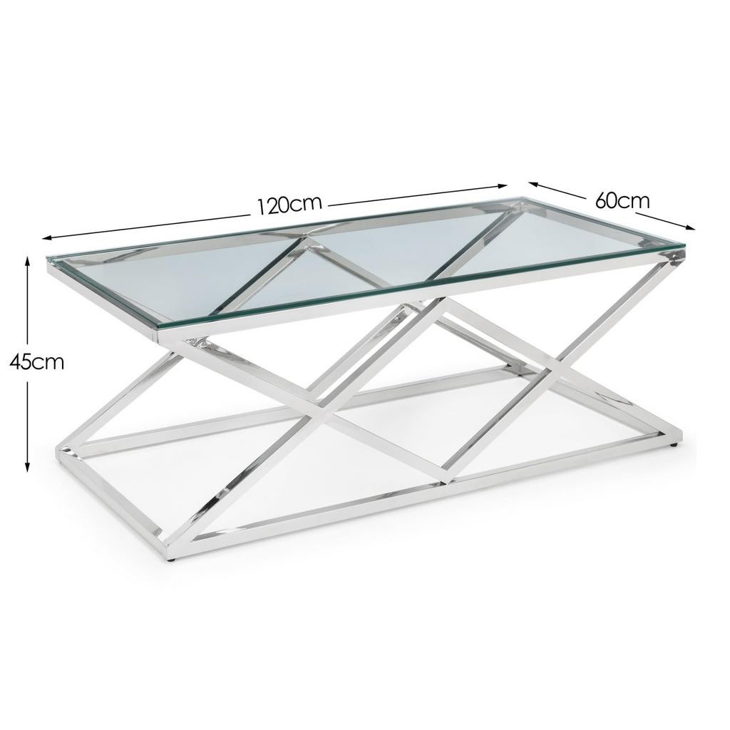 Eric kuster style glas salon tafel, Huis en Inrichting, Tafels | Salontafels, Ophalen, 50 tot 75 cm, Rechthoekig, Eric kuster