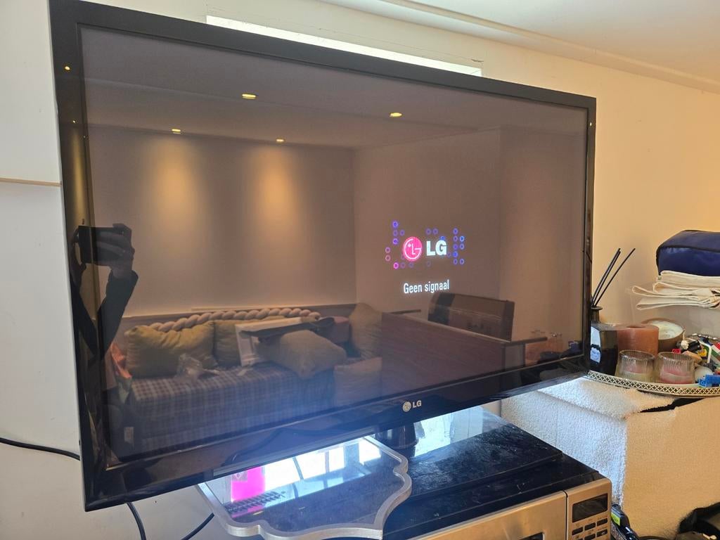 LG TV 98cm breed - Geen afstandsbediening, geen smart TV, Gebruikt, 50 Hz, LG, 80 tot 100 cm